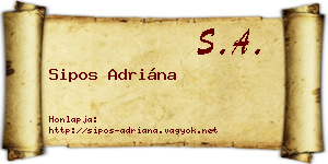 Sipos Adriána névjegykártya